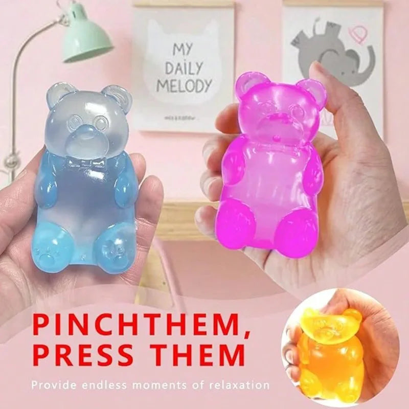NEEDOH Soft Gummy Bear Fidget Squeeze Toy TPR Sensory Stress Relief Toy Kids Birthday Party Gift