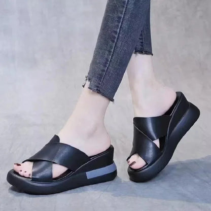 2026 Summer Wedge Platform Sandals Fashion Retro Romen Beach Shoes Ladies Casual Peep Toe Soft Comfortable Sandalias De Mujer