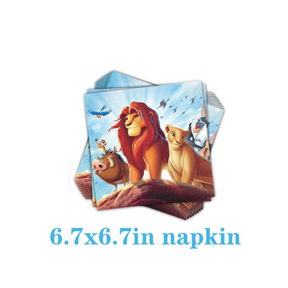 Lions Thme Boy Birthday Party Decorative Supplies Paper Cup Plates Napkin Caketopper Balloon For  Baby Shower Parties Decoration