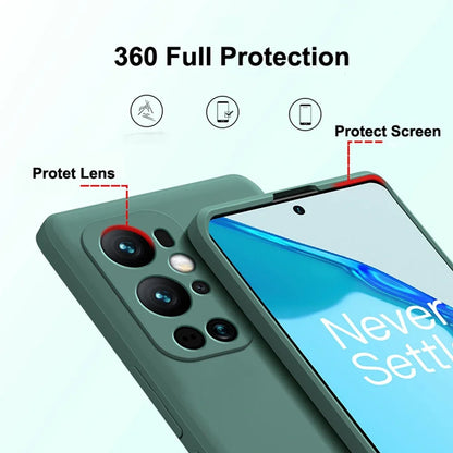 Square Liquid Silicone for OnePlus One Plus 7 7T 8 8T 9 Pro 9R 9RT T 10R Ace Nord N20 Original Soft Camera Protective Back Cover