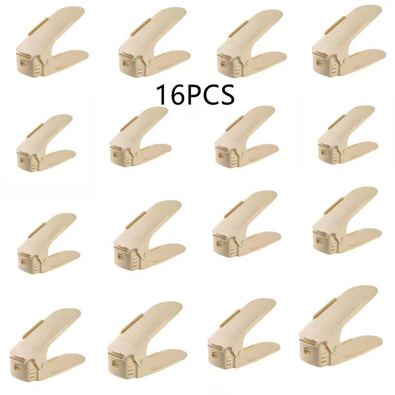 Durable Adjustable Shoe Organizer Footwear Support Slot Space Saving Cabinet Closet Stand Shoes Storage Rack Shoebox