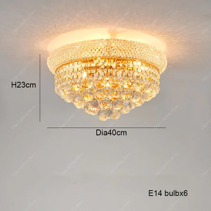 Gold Luxury Crystal Chandelier Lights 3000K 4000K Dimmable Chandeliers, Home Decor Hanging Lamps for Villa Duplex High-ceiling