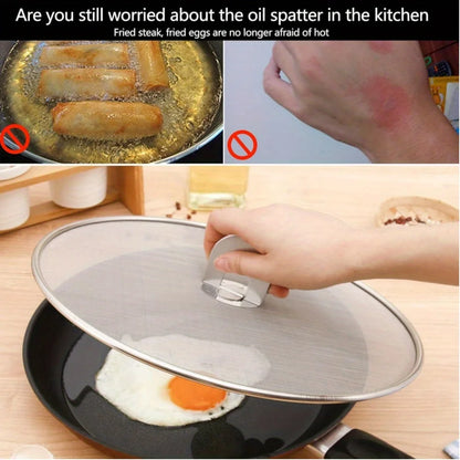 1/3Pcs Splatter Screen for Frying Pan Cooking, Stainless Steels Frying Pan Splatter Guard with Fold Flat Knob Cover Protector