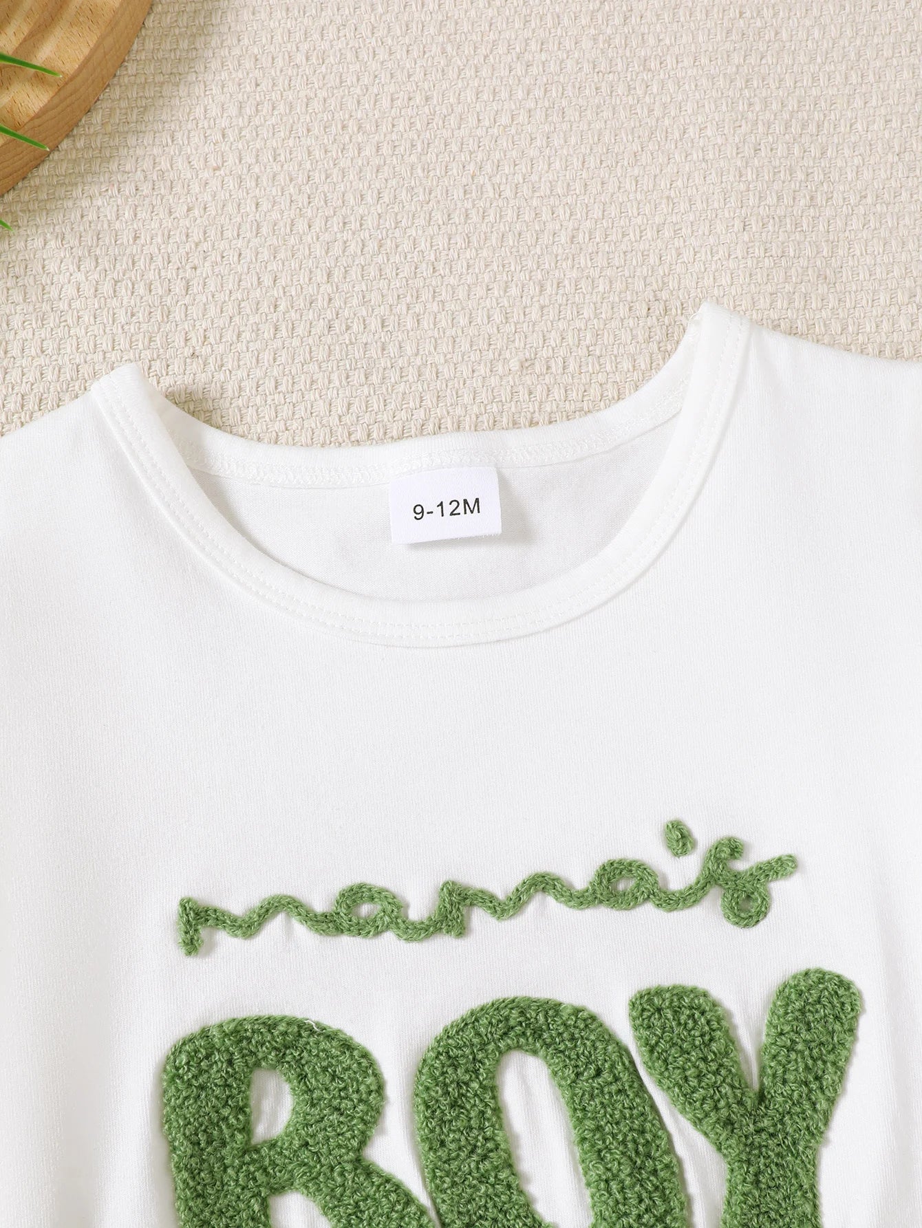 2Pcs Baby Boy Set Mom's Boy Letter Pattern Short Sleeve+Shorts Set Suitable for 0-3 Year Old Boys Summer Sports and Leisure Set