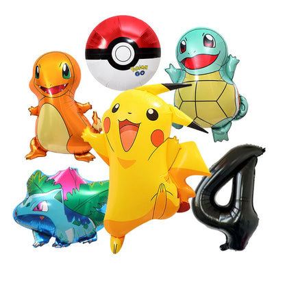 Pikachu Cartoon Balloon Garland Kit Lightning Foil Balloons Kids Birthday Party Supplies