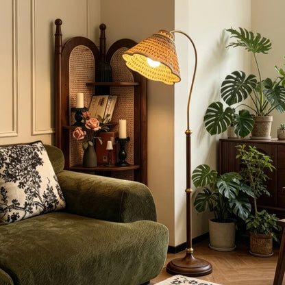 French retro fishing floor lamp living room sofa next to bedroom study American medieval atmosphere desk lamp
