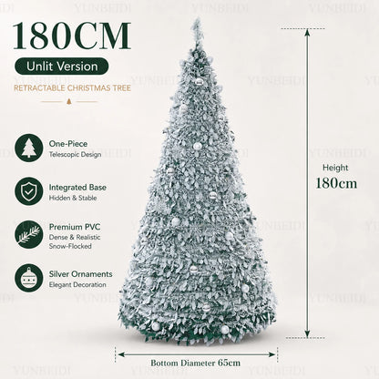 Integrated Foldable Christmas Tree with Ornaments LED Lights High-end Christmas Tree 150cm/180cm Home Christmas Party Decoration