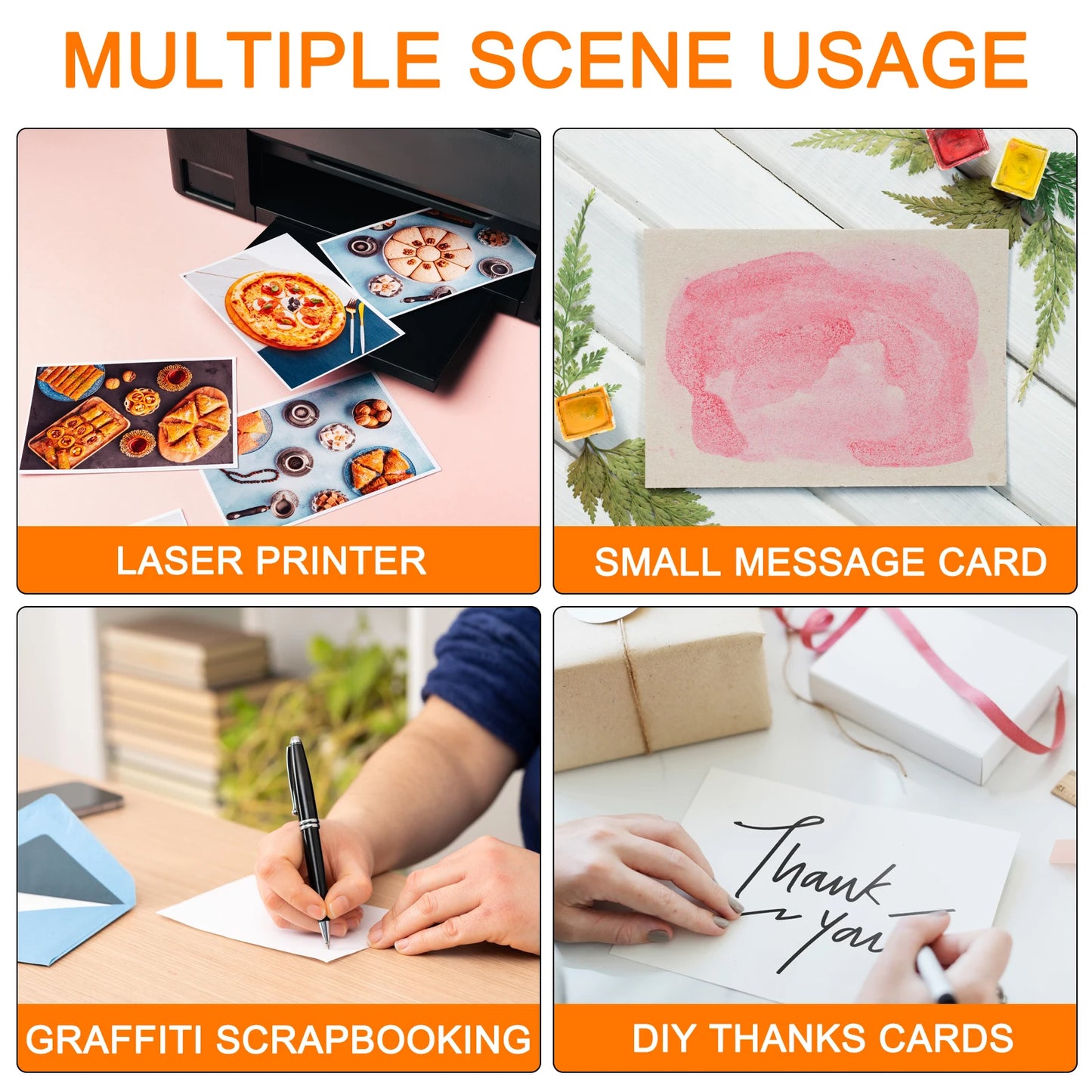 50/100Pcs Business Card Stock Blank Business Cards for Laser Printer Small Message Card Graffiti Scrapbooking DIY Thanks