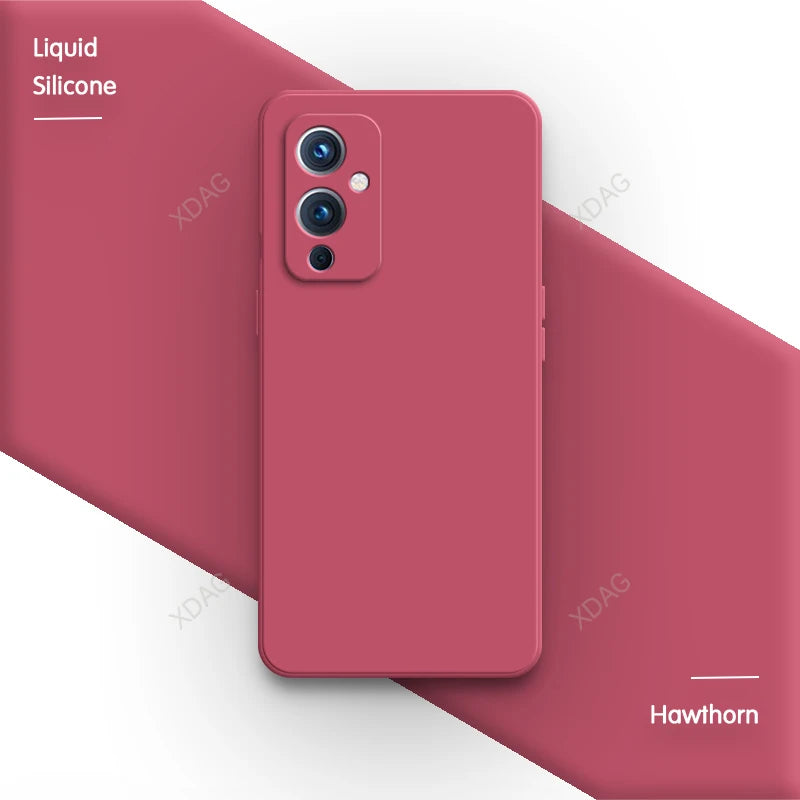 Square Liquid Silicone for OnePlus One Plus 7 7T 8 8T 9 Pro 9R 9RT T 10R Ace Nord N20 Original Soft Camera Protective Back Cover