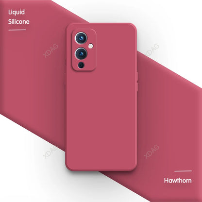 Square Liquid Silicone for OnePlus One Plus 7 7T 8 8T 9 Pro 9R 9RT T 10R Ace Nord N20 Original Soft Camera Protective Back Cover