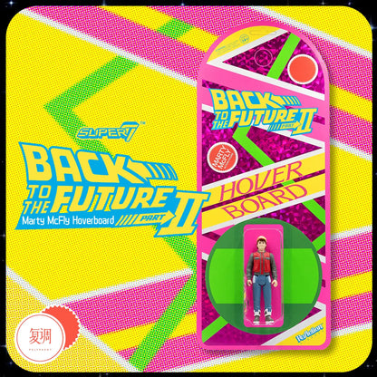In Stock Super7 ReAction Back To The Future Part II Marty McFly Hover Board Limited 3.75" Retro Action Figure