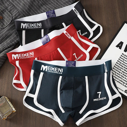 [Bloom the Love] New NO.7 Cotton 1pcs/3pcs Boxer Men Underwear Breathable Boxershort Mens Boxers Man Cuecas Masculina Size M-3XL