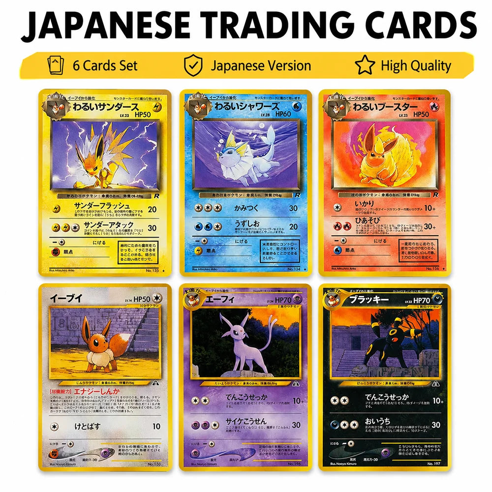 Eevee #133 2000 Japanese Neo Premium DIY Anime Proxy PTCG Collection Card File Promo Card #197 Umbreon Holo Card Completionist