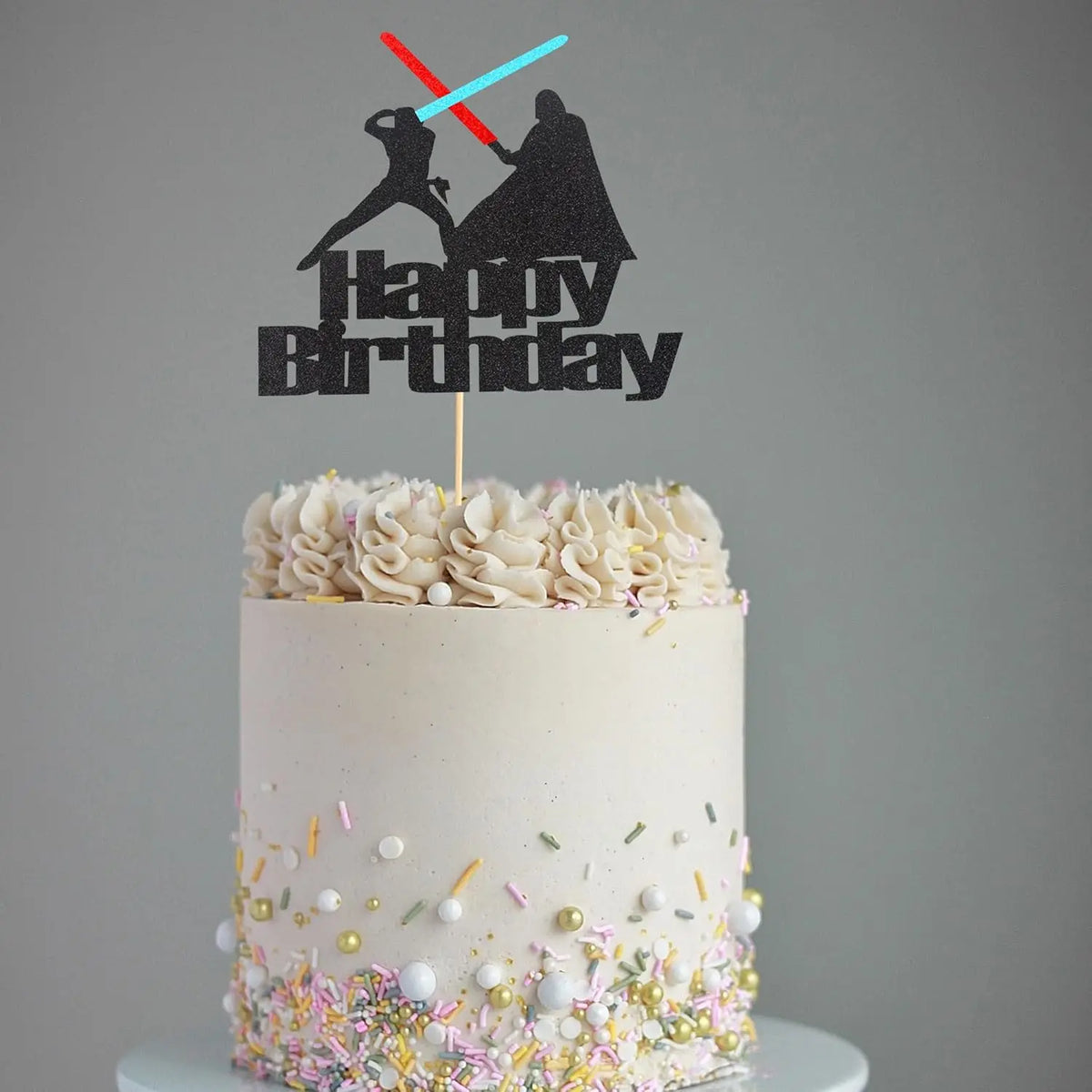 1Pc Happy Birthday Cake Topper War Cake Pick - Children's Birthday Baby Shower Party Supplies Decorations For Boys