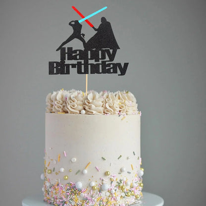 1Pc Happy Birthday Cake Topper War Cake Pick - Children's Birthday Baby Shower Party Supplies Decorations For Boys