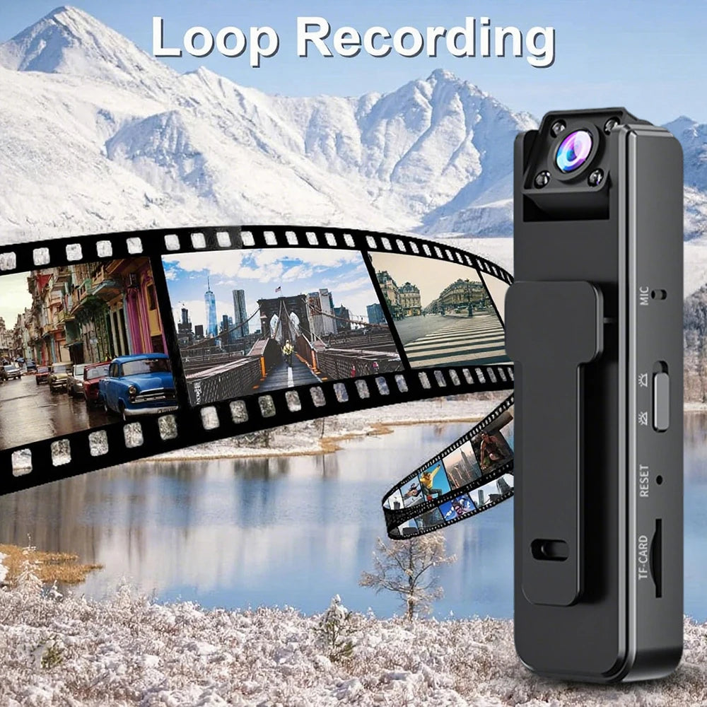 1080P Mini Body Camera Action Cam with Audio & Video Thumb Hands Free Waterproof Recording Wearable Cameras Portable Camcorder