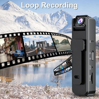 1080P Mini Body Camera Action Cam with Audio & Video Thumb Hands Free Waterproof Recording Wearable Cameras Portable Camcorder