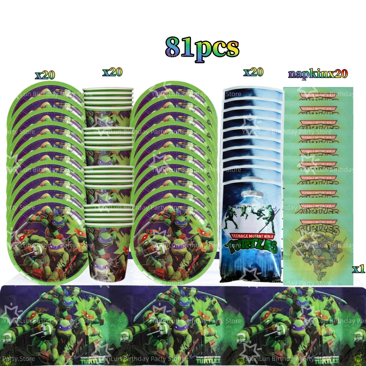 Cartoon Turtles Birthday Party Decorations Tableware Tablecloth Cup Plate Bag Napkins Balloon Baby Shower Turtles Party Favors