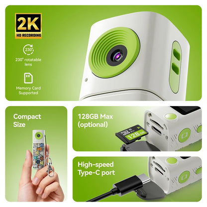 Lenovo G10 Lipstick CCD 2K Mini Thumb Camera Student Action Camera 61° HD Wide-angle Photo Video Recorder in DOPAMINE Colorway