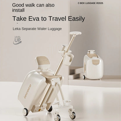 2025 New suitcase for children can Sit 20 inch carrier Ride on Luggage 2-in-1 Detachable Trolley Pushchair Travel Suitcase