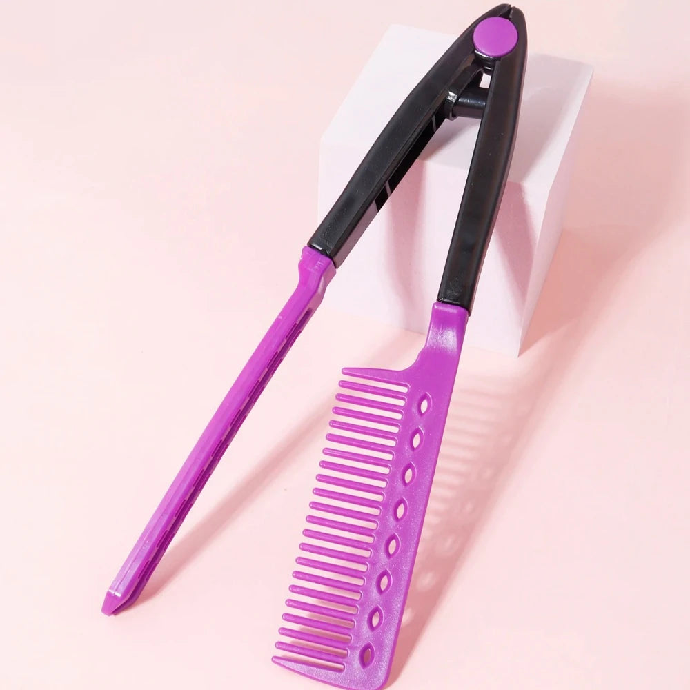 Straight hair brush, V-shaped straightener, straighten hair, suitable for hair salons, special for real hair wigs
