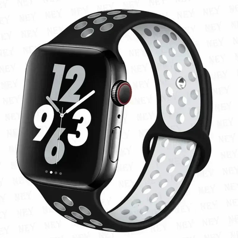 Silicone Sport Straps For Apple Watch 10 Band 45mm 44mm Ultra2 49mm 38/40mm 41mm 42 46mm Bracelet iWatch Series 8 7 6 4 5 3 9 SE