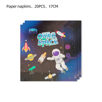 Planet Astronaut Birthday Party Decoration Paper Cup Plate Napkin Balloon Tablecloth  For Kids Baby Shower Party Supplies Gifts