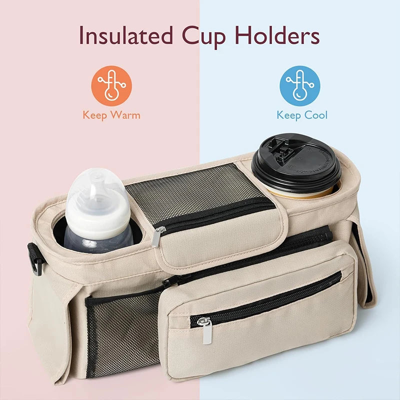 Baby Stroller Storage Large Capacity Travel Hanging Bag Mummy Bag Phone Bottle Holder Pram Diaper Bags Baby Stroller Accessories