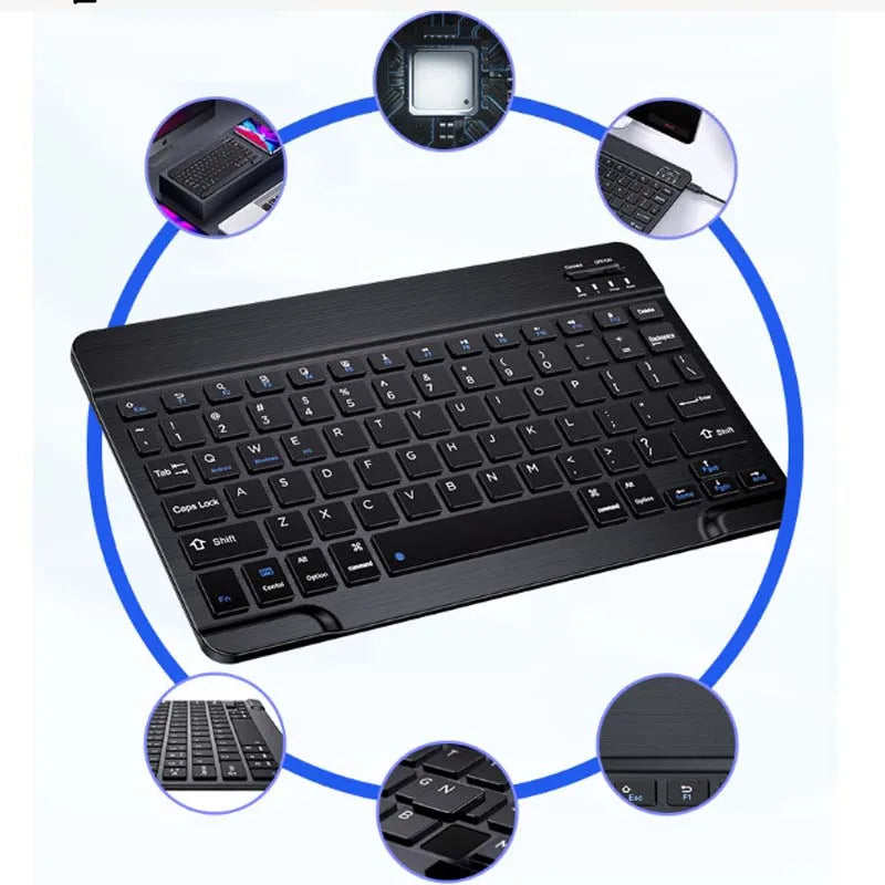with Bluetooth Keyboard Mouse for Oukitel RT8 RT7 RT6 RT3 RT10 78Key Rechargeable Wireless 10inch Keyboard Mice Set Combo