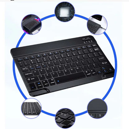 with Bluetooth Keyboard Mouse for Oukitel RT8 RT7 RT6 RT3 RT10 78Key Rechargeable Wireless 10inch Keyboard Mice Set Combo