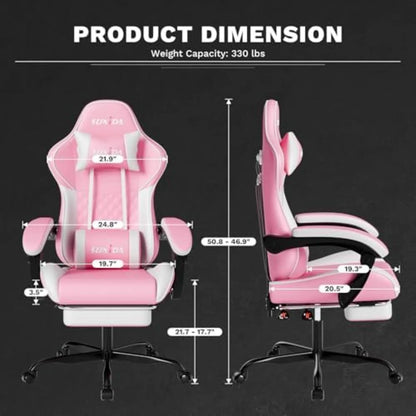 Ergonomic Video Gamer Chairs Gaming Computer Chairs Gamer Chairs for Adults Massage Lumbar Support Swivel Height