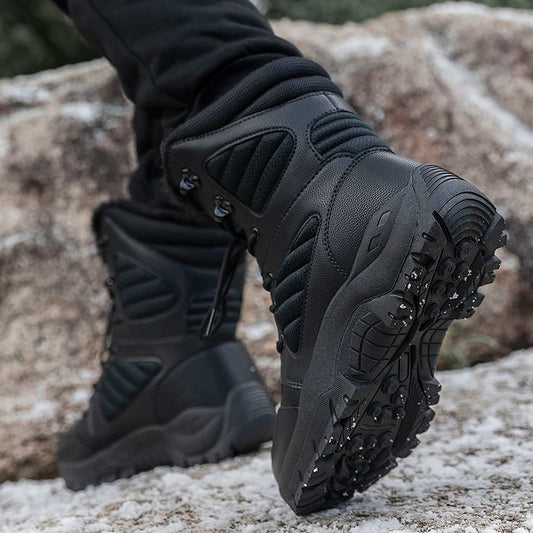 Men's Winter Snow Boots Warm and Non Slip Hiking Shoes New Men's Outdoor Hiking and Fishing Sports Shoes with Fleece Men's Boots