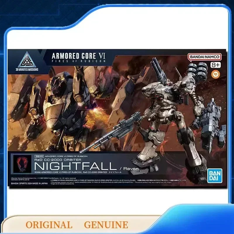 Bandai Original Genuine Gundam 30MM ARMORED CORE VI STEEL HAZE NIGHTFALL Anime Action Figures Toys Gift Assembly Model Ornaments
