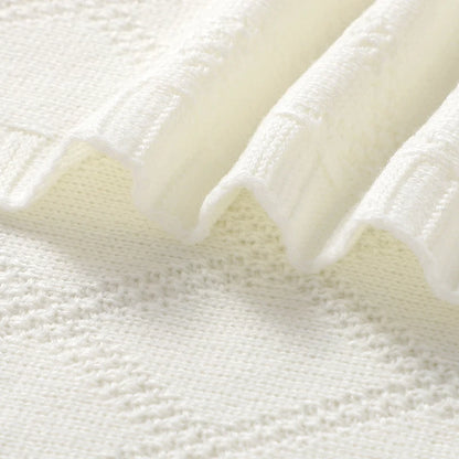 Newborn Baby Swaddle Wrap Blankets for Stroller 90*70cm Knitted Infant Boys & Girls Solid Receiving Blanket Toddler Throw Quilts