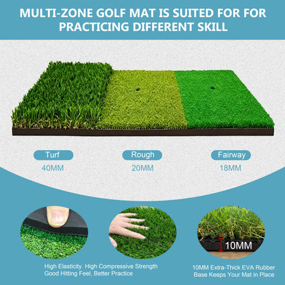 6.6ft×4.6ft Golf Practice Net with Hitting Mat, Home Backyard Driving Chipping Swing Training Aid for Golfers