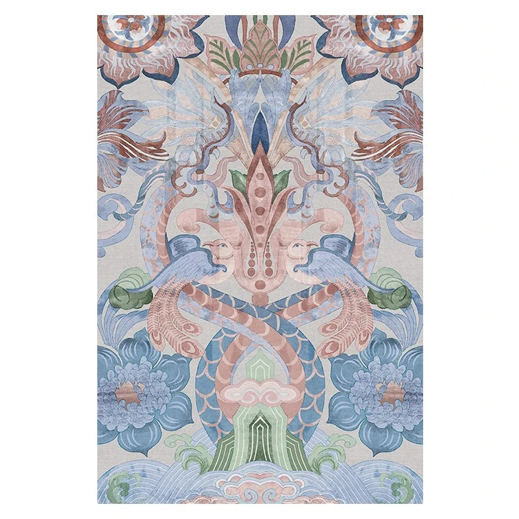 Light Luxury Cloakroom Carpet Home Non-slip Mat Large Area Bedroom Decor Washable Rug European Retro Carpets for Living Room