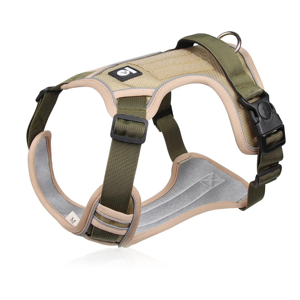 Tactical No-Pull Dog Harness Reflective Heavy Duty Oxford Cloth Waterproof Medium Large Breed Outdoor Walking Pet Vest Harness