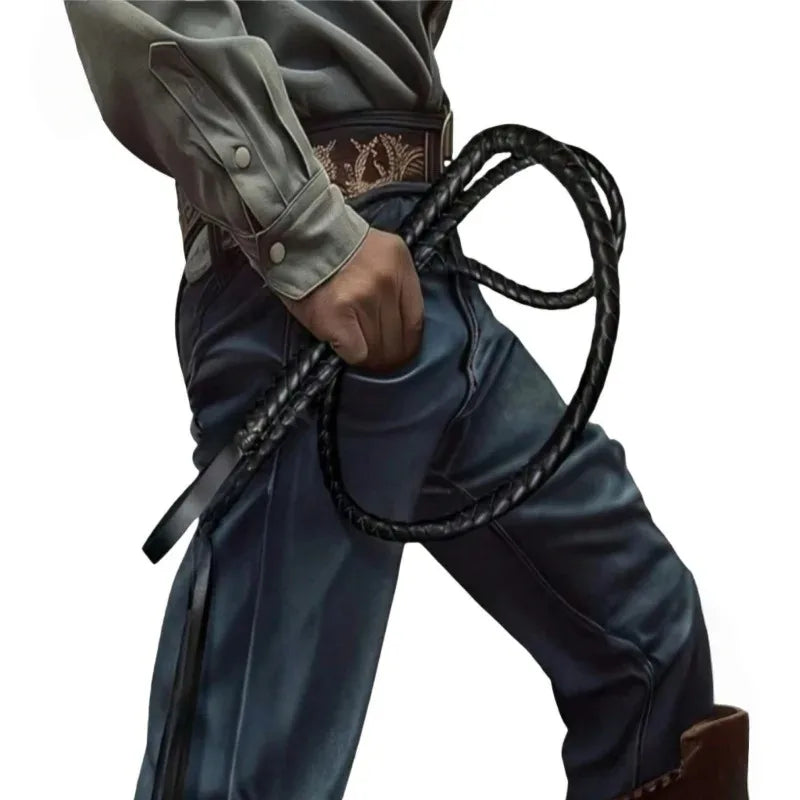 Unisex Universal 70" Faux Leather Cowboy Whip Vintage Ringmaster Whip Costume Accessory Halloween Party Prop Role Play Gift