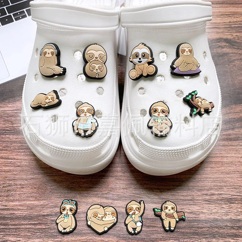 14-100pcs Lazy Tree Sloth Shoe Charms For Sandals,Shoe Decoration Accessories Shoe Pins Great Gift For Men Wom