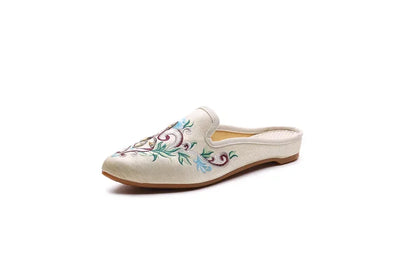 Embroidered Wedge Slippers | Vintage Boho-Style Sandals | Women's Casual Streetwear Footwear
