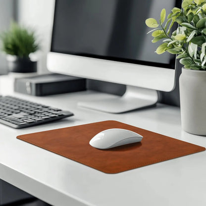 2pack Leather Mouse Pad with Stitched Edge for Laptop Computer PC Personality Desings Office Mouse Mat Pad 20X25CM