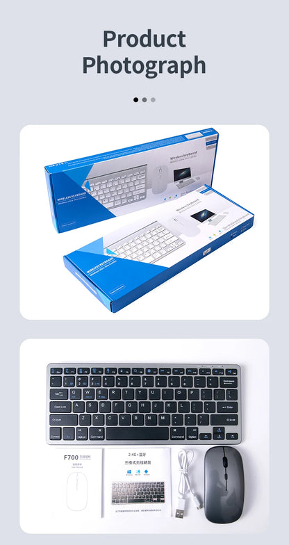 NexusClick 2.4G Wireless Keyboard Mouse Combo, Ergonomic Rechargeable Mini Multimedia Office Keyboard Set For PC Laptop Macbook