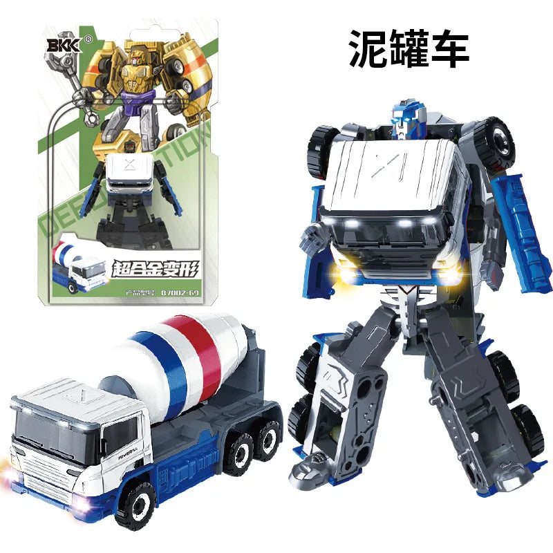 BKK Alloy Deformation Robot Train Engineering Vehicle Dinosaur Green Leather Train Toy