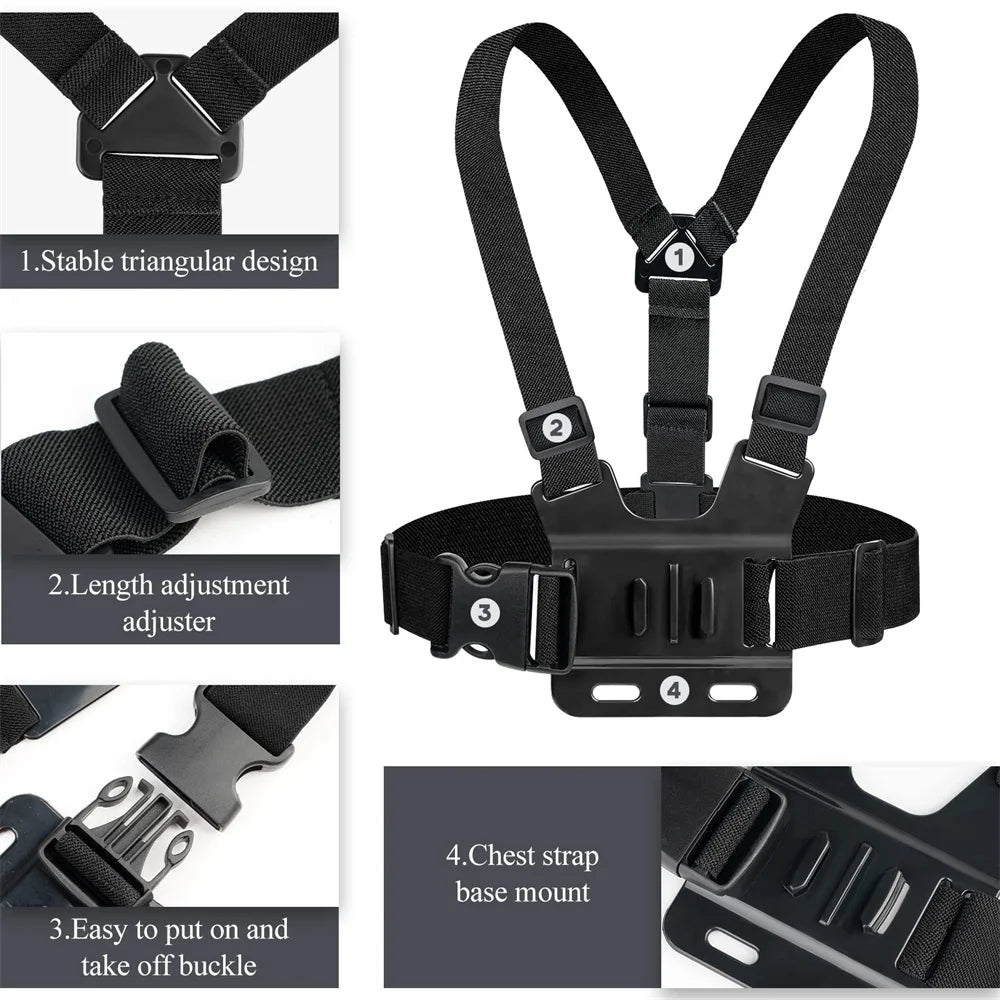 Camera Phone Chest Mount Laptop Harness Phone Holder Strap Clip POV Holder for iPhone 17 16 Android Gopro 12 Camera Smartphone Photography Kits