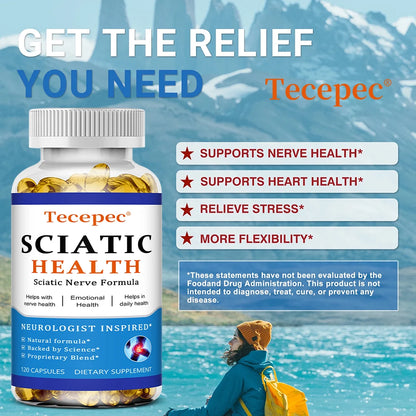 Relieve Sciatica Capsules - Relieve Pain, Improve Flexibility, Support Nerve and Joint Health, Relax Muscles