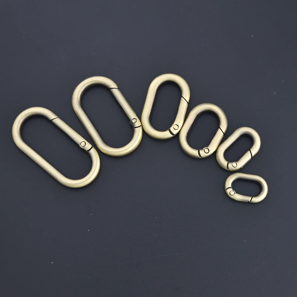 Oval Spring Clasp Clips | Zinc Alloy O-Ring Carabiner Hooks | Purse & Bag Strap Connectors