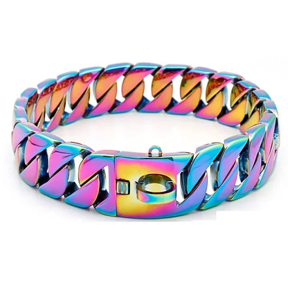 32MM Wide Strong Metal Dog Chain Collars Stainless Steel Dog Choker Pitbull Gold Dog Necklace For Large Dogs