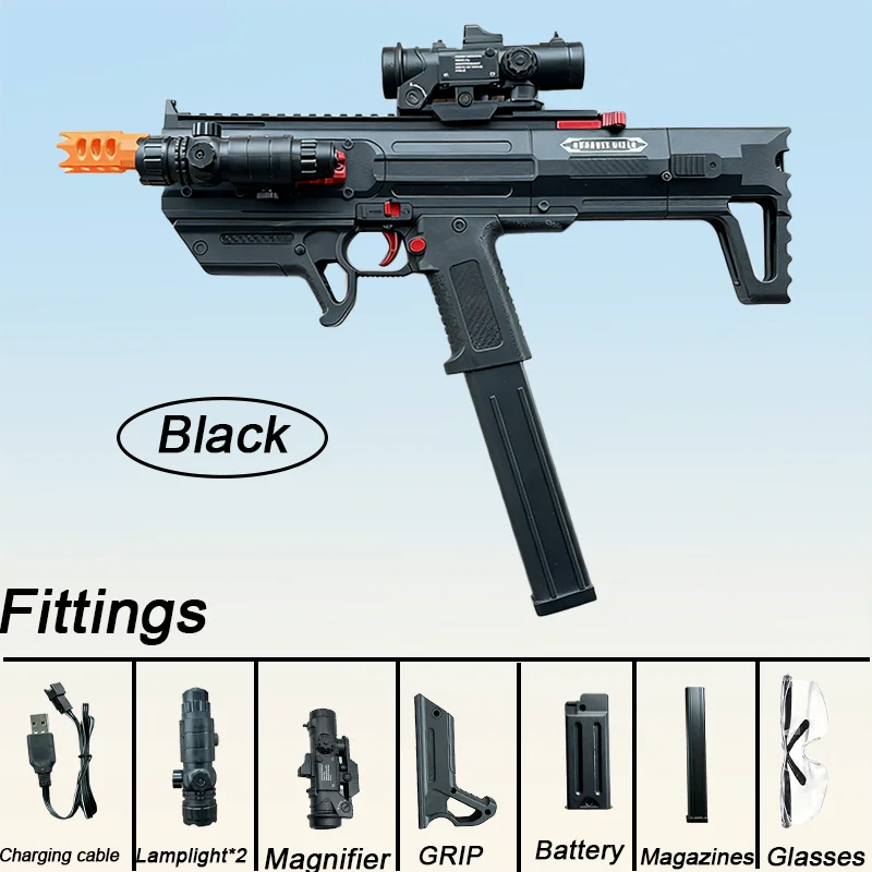 Rechargeable electric toy gun, equipped with a scope and bullet magazine - high performance - power air gun/RPG-style rifle, rea