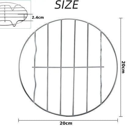 6/7/8 Inch Round Cooling Rack Stainless Steel Cooking Steaming Roasting Rack for Oven Pot Air fryer Pressure Cooker Cake Pan