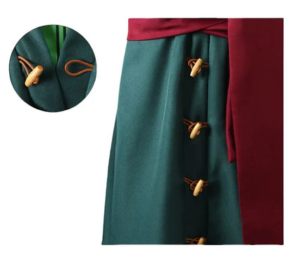 Zoro Cosplay OP Costume Wig Kerchief Eearrings Anime Clothes Kimono Adult Children Christmas Halloween Party Role Playing Outfit